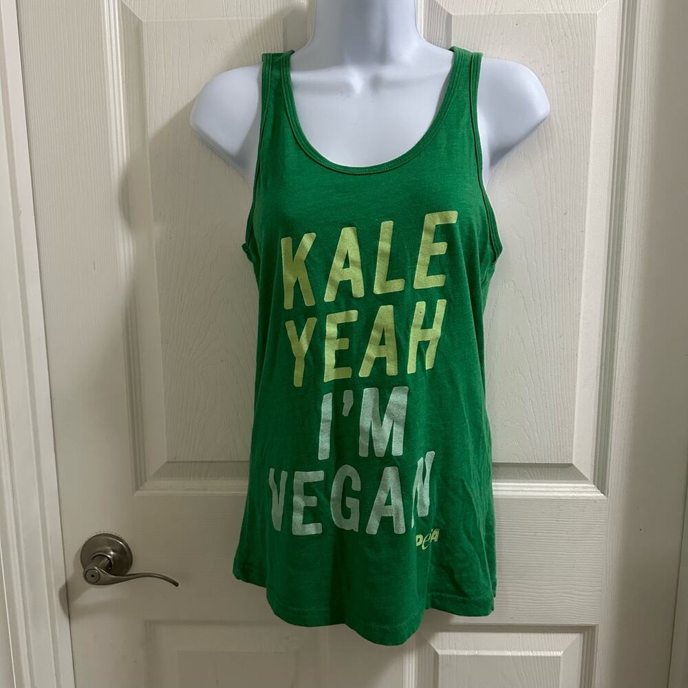 Catwalk by PETA “Kale Yeah I’m Vegan!” Green Tank top Women’s size small